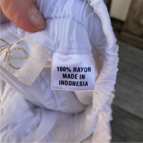 Cache vintage White and Gold A-Line Skirt size small - Picture 10 of 12